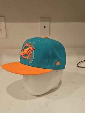 New Era Teal and Orange Miami Dolphins Fitted Snapback